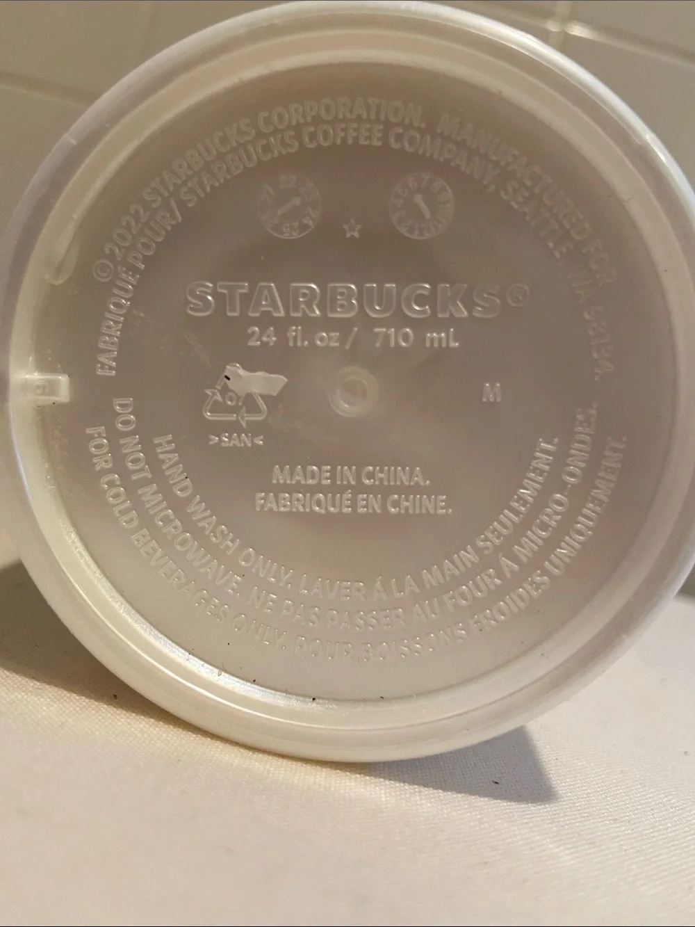🌸Starbucks 2022 White Pearl Shell Mermaid  Cold Cup Tumbler 24oz No - Straw